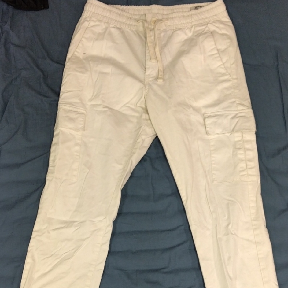 Men's Cream Cargo Pants